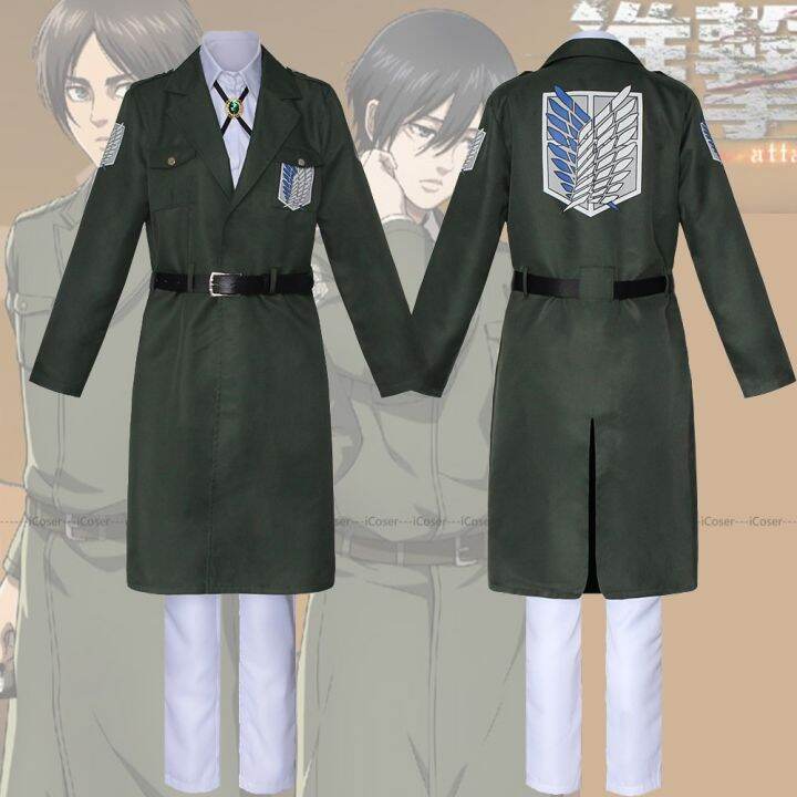 aot Uniform Ackerman Cosplay Costume Attack on Titan Trench Shingeki No