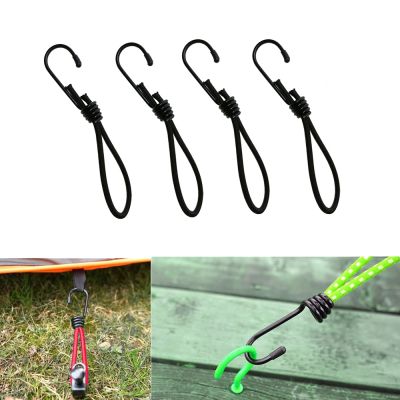 【LZ】 4 pcs 6  Elastic Hook Bungee Loop Cord Tie Down Strap Wire Fix Canopy Tarp Tent Kayak Shock Cord Bungee Rope Luggage Straps DIY