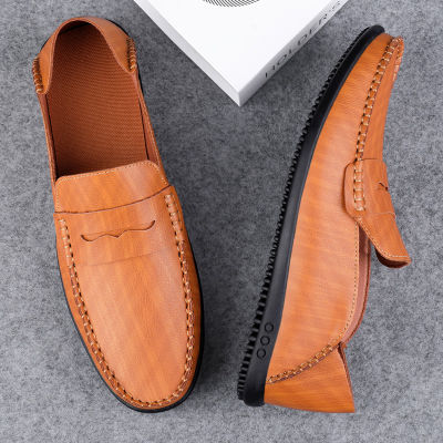 Boat Shoes รองเท้าหนังแฟชั่นแบบลำลองสำหรับผู้ชาย,รองเท้าโลฟเฟอร์ระบายอากาศได้รองเท้าสลิปออนทุกวัน