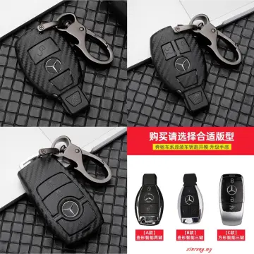 Leather Strap Car Key Case Cover for Mercedes Benz W204 W211 Cla