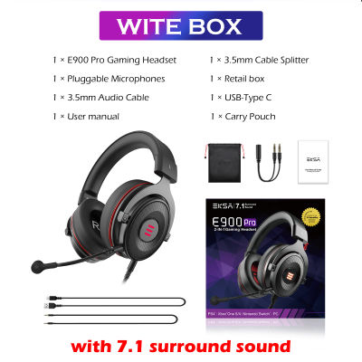 EKSA E900 PRO Gamer Headset 7.1 Surround Sound 3.5mmUSB Jack Wired Gaming Headphones For PCXboxPS4 with Noise-cancelling Mic