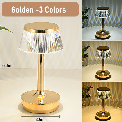 LED Crystal Projection Desk Lamp 3 Colors USB Charging Touch Control Restaurant Bar Decoration Table Lights Romantic Night Lamp