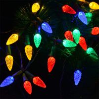 50/100 LED Strawberry Christmas Tree Fairy Light Green Wire Christmas String Light LED Garland for Patio Garden Bedroom Decor