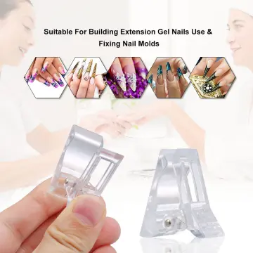 10pcs Nail Tips Clip for Quick Building Polygel nail forms Nail clips for  polygel Finger Nail Extension UV LED Builder Clamps Manicure Nail Art Tool