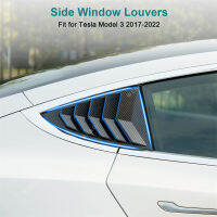 For Tesla Model 3 Side Window Spoiler Splitter Cover Trim Louver Rear Triangle Window Shade Car Window Sunshade 2017-2022