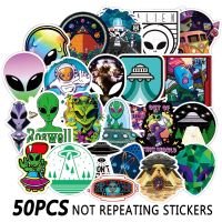 10/30/50PCS Outer Space Sticker UFO Alien Astronaut Rocket Cartoon Stickers Gifts Toys Children DIY Skateboard Laptop Phone F5 Stickers Labels