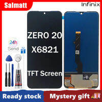 Salmatt คุณภาพสูง TFT สีดำ6.7นิ้วสำหรับ Infinix Zero 20 X6821อะไหล่ชิ้นส่วนจอสัมผัสแอลซีดีของเครื่องแปลงดิจิทัลเต็มพร้อมกรอบกลางสำหรับ Infinix Zero 20 X6821 LCD