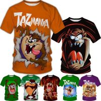 2023 NewLooney Tunes Taz-Mania 3D พิมพ์เสื้อยืด Tazmanian Devil เต็มระเหิดผ้าฝ้ายเสื้อยืดฤดูร้อน Tee ขนาด XXS-6XL HGPL