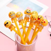 Emoji Bouncing Doll Decompression Emotion Gel Pen Black Writing Tool Gift Office School Supplies