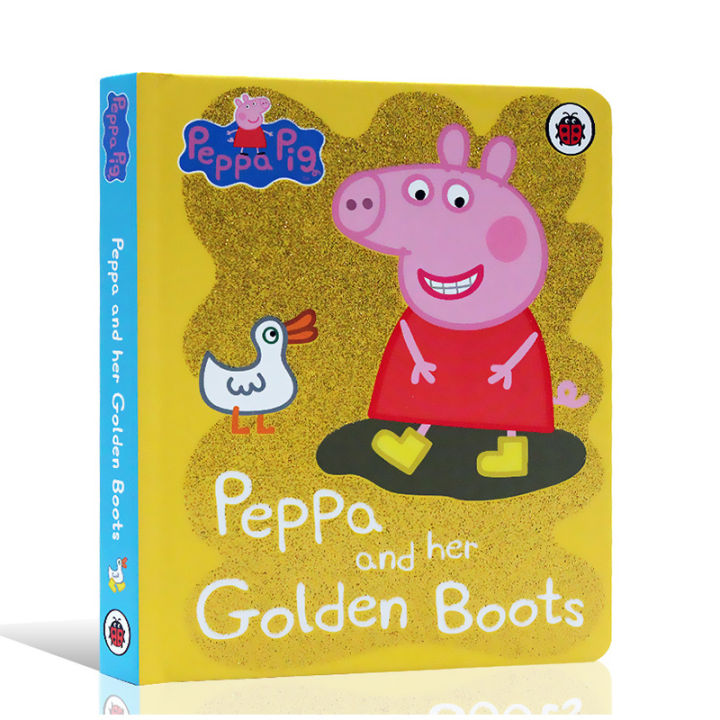 English　Original　Boots　page　Pig:　little　and　piggy　boots　girl,　and　version　pig　Peppa　Peppa　pink　Golden　golden　Peggy　Her　child　Lazada　picture　enlightenment　book　cardboard　PH