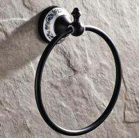 ❄ Black oil Antique Brass Ceramic Base Bathroom Hardware Accessories Round Towel Ring Hanger Holder Dba061