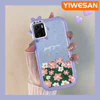 YIWESAN เคสสำหรับ VIVO Y15s Y15a Y01เพ้นท์น้ำมันเคสลายดอกไม้,เคสนิ่มกันกระแทกทนทานต่อการตกกระแทกทนเคสโทรศัพท์โปร่งใสฝาครอบป้องกันเลนส์กล้องถ่ายรูป TPU ซิลิกาเจลป้องกันการตกหล่น