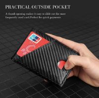 4.3 x 2.95 IN Mini RFID Clip Wallet Functional Microfiber Card Holder PU Leather Slim Fashion Case for Credit Cash