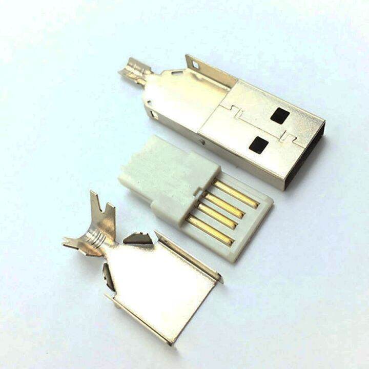 5sets 3 in A Type USB 2.0 male Jacks Plug Soldering 2.0 USB Power Data