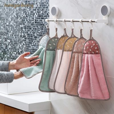 Coral Velvet Hanging Thickened Dishcloth Washcloth Kitchen Absorbent Towel