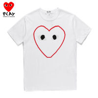 [ Stock]New สไตล์ COMME Des Garcons CDG Play ฝ้ายสั้นเสื้อยืดฤดูร้อนง่ายสำหรับทั้งหญิงและชายเสื้อยืดลำลอง9449