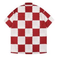 L&amp;v GIANT DAMIER เสื้อเชิ้ตแขนสั้น ลายตารางหมากรุก คลาสสิก สําหรับผู้ชายTH