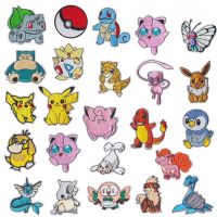 【CW】 Kawaii Cartoon Pokemon Pikachu Embroidery Patch Clothes Patches for Clothing Accessories Kids Umbreon Stickers Garment Kids Gift