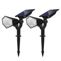 2 Pcs Solar Landscape Spotlights,IP65 Waterproof Adjustable Lights, Solar Lights,for Pointed Paths in Courtyard Walkways