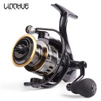 LINNHUE รอกตกปลาใหม่ HE1000-7000ลากสูงสุด10กีฬา Kg Reel 5.2ตกปลา: 1โลหะความเร็วสูงเครื่องม้วนสายแบบปั่นที่ม้วนในน้ำเค็ม