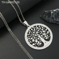 ☏✷♤ Tree of Life Crystal Stainless Steel Statement Necklace Women Silver Color Necklace Jewelry Christmas Gift collar mujer N49S03