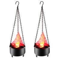 Simulated 3D Fire Flame Lighting Hanging Brazier Lamp Home Party Night Light for Halloween Christmas Bar Stage Projector Lights