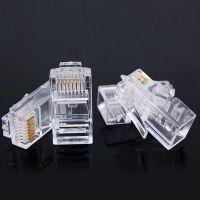 PLUMH 50/100/200ชิ้นหัวสายเคเบิล8P8C หัวคริสตัล Cat5ขั้วต่อ CAT5e Rj45ปลั๊กอีเธอร์เน็ตเสียบเครือข่าย