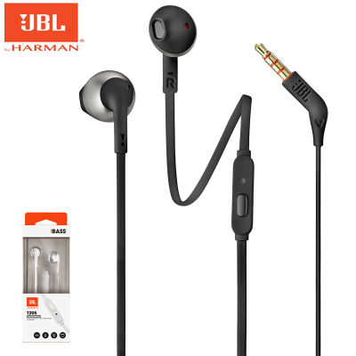 JBL TUNE 205 In-Ear Earphones Wired Stereo Music Earbuds One-Button Remote Sport Bass Headset With Microphone Headphones