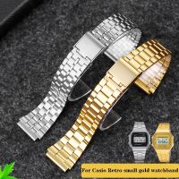 watch Band for Casio stainless steel Bracelet A158 / A159 / A168 /A169 /B650 /AQ230/ 700 small gold watch series 18mm Wristband 【BYUE】