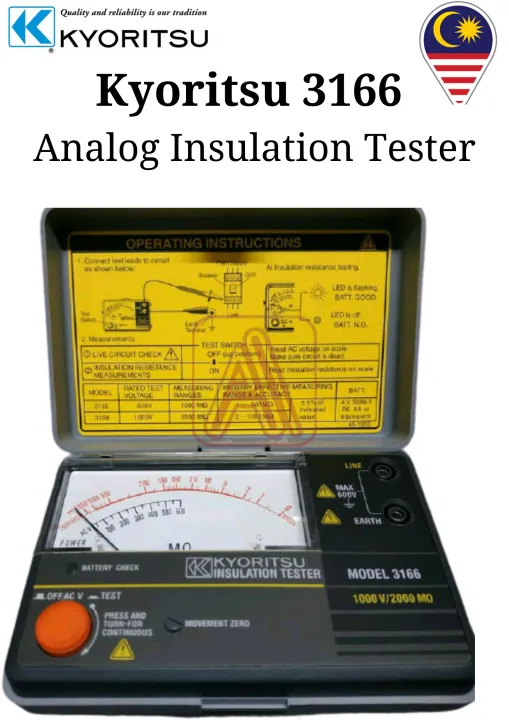 Kyoritsu 3166 Analogue Insulation Testers Ready Stock [original] Lazada