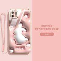 เคสโทรศัพท์สำหรับ OPPO A16K กระต่ายน่ารักการ์ตูน A16E สุนัขลายฝาครอบด้านหลังกันกระแทกป้องกันรอยขีดข่วนป้องกันการตกหล่นสายคล้องคอ