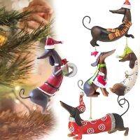 Christmas Tree Hanging Ornaments Dachshund Dog Shaped Acrylic Pendants For Party Home Christmas Decorations Xmas New Year Gifts Christmas Ornaments