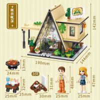 Fang Orange Dream House City Street View Series Building Block Cafe Small Particle Assembled Toy Girl Birthday Gift toys