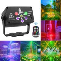 LED Stage Lights RGB Disco Light Laser Stage Projector Red Blue Green Lamp USB Rechargeable Christmas Birthday Party DJ Lamp