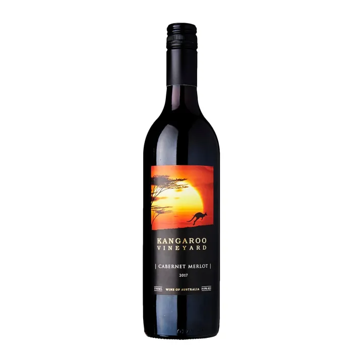 Red wine with kangaroo logo
