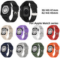 เคส+สายสำหรับ Apple Watch SE Series 7/6/5/4/3/2/1 ขนาด 38mm/40mm/41mm/42mm/44mm/45mm เคสApple Watch  8สายApple Watch Series8