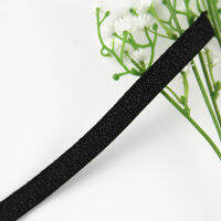 10mm Elastic Stretch Glitter Black Webbing Ribbon Tape Trim Applique Sewing Supplies for Clothes Bra Strap Belt 40ydT1094