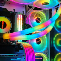 CoolMoon 2Pcs ท่อท่อซิลิโคนระบายความร้อนด้วยน้ำ Raditor Tube DIY Luminous Water Cooling Tube 5V 3PIN ARGB 4PIN PC Case ตกแต่ง