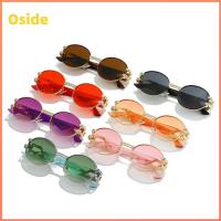 OSIDE โกธิค แว่นตากันแดดทรงพังก์ทรงรี กรอบโลหะโลหะ การป้องกัน UV400 แว่นตาสำหรับแว่นตา แฟชั่นสำหรับผู้หญิง แว่นตากันแดดแบบกลม สำหรับผู้หญิงและผู้ชาย