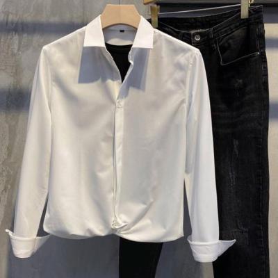 CODTheresa Finger ✴️READY STOCK✴️ Plain White Long-sleeved Shirt Mens Basic Casual Professional Formal Wear Shirt Korean Slim Shirt Top Men Baju Kemeja Lelaki Lengan Panjang
