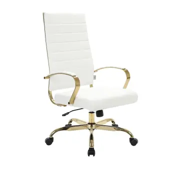 White and discount gold desk chair