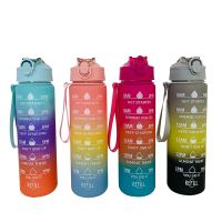 Portable Water Bottle Motivational Sports Water bottle with Time Marker Leak-proof Cup for Outdoor Sport Fitness BPA Free