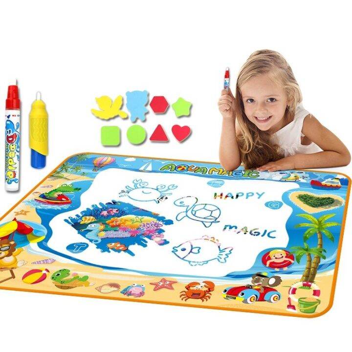 coolplay-magic-water-drawing-mat-coloring-doodle-mat-with-magic-pens-montessori-toys-painting-board-educational-toys-for-kids