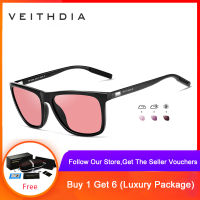 VEITHDIA แว่นตากันแดดผู้ชาย แว่นกันแดดโพลาไรซ์โบราณสามารถสวมใส่ได้ทั้งชายและหญิง - 6108