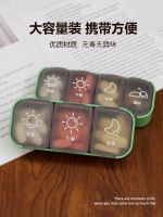 The new MUJI Pill Box Portable Dispensing Reminds Morning Noon and Night Large Capacity Portable Small Mini Daily Detachable Pill Box