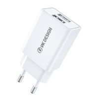 WK WP-U119 10W USB คู่อะแดปเตอร์ที่ชาร์ตพกพาสำหรับเดินทางปลั๊ก EU (มีในสต็อก)