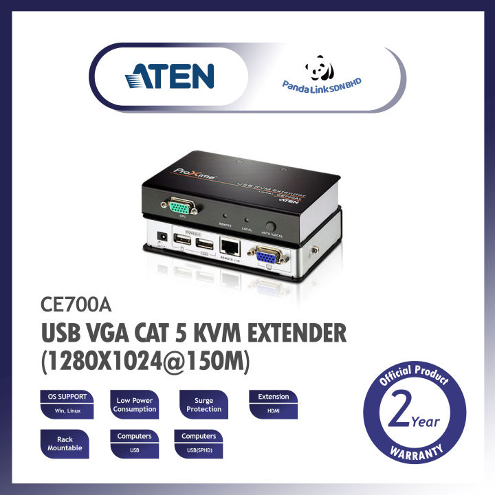 ATEN CE700A USB VGA Cat KVM Extender (1280 x 1024@150m) Lazada