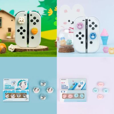 Super Cute rabbit Silicone Soft Thumb Stick Grip Cap Protective Cover For Switch Oled NS Lite Joy-con Controller Thumbstick Case