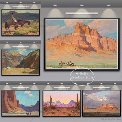 Vintage Arizona Grand Canyon พิมพ์โปสเตอร์ภาพวาดผ้าใบ Desert Landscape Wall Art รูปภาพสำหรับตกแต่งห้องนั่งเล่น