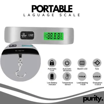 Basics Portable Digital Luggage Weight Scale, One Size, Black